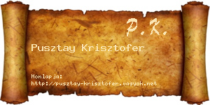 Pusztay Krisztofer névjegykártya