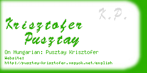 krisztofer pusztay business card